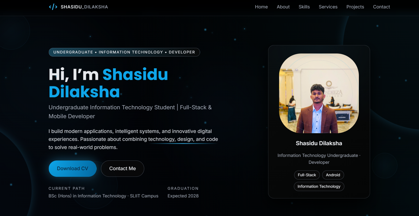 Shasidu Dilaksha | Information Technology & Software Developer Portfolio